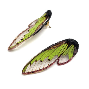 Green Wing Earrings-Earrings-Märta Mattsson-Pistachios