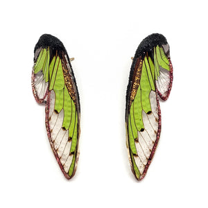 Green Wing Earrings-Earrings-Märta Mattsson-Pistachios