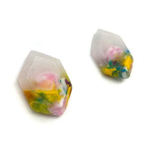 Green and Yellow Crystal Stud Earrings-Earrings-Asami Watanabe-Pistachios