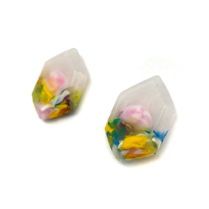 Green and Yellow Crystal Stud Earrings-Earrings-Asami Watanabe-Pistachios