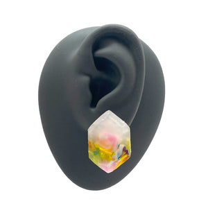 Green and Yellow Crystal Stud Earrings-Earrings-Asami Watanabe-Pistachios