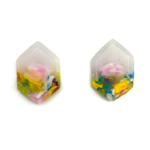 Green and Yellow Crystal Stud Earrings-Earrings-Asami Watanabe-Pistachios