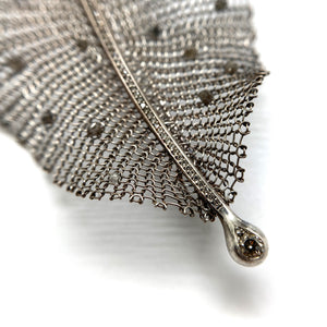 Grey Diamond Leaf Brooch-Pins-Sowon Joo-Pistachios