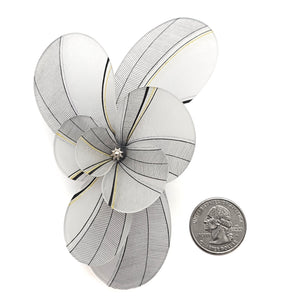Grey Floral Depiction Brooch-Pins-YeJin Choi-Pistachios