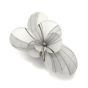 Grey Floral Depiction Brooch-Pins-YeJin Choi-Pistachios