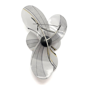 Grey Floral Depiction Brooch-Pins-YeJin Choi-Pistachios