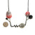 Grey and Red Floral Japanese Paper Necklace-Necklaces-Naoko Yoshizawa-Pistachios