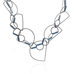 Half Circle Tangle Necklace - Kyanite-Necklaces-Heather Guidero-Pistachios