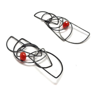 Half Tangle Carnelian Earrings-Earrings-Heather Guidero-Pistachios