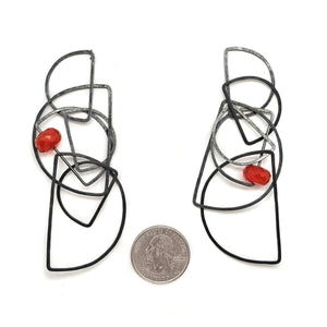 Half Tangle Carnelian Earrings-Earrings-Heather Guidero-Pistachios