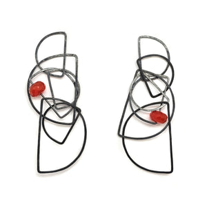 Half Tangle Carnelian Earrings-Earrings-Heather Guidero-Pistachios