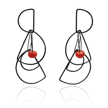 Half Tangle Carnelian Earrings