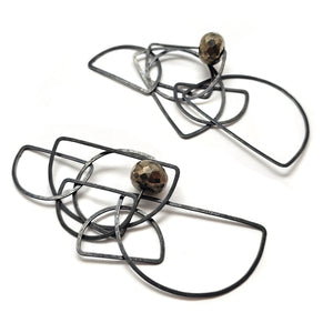 Half Tangle Pyrite Earrings-Earrings-Heather Guidero-Pistachios