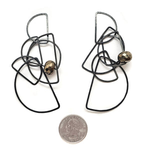 Half Tangle Pyrite Earrings-Earrings-Heather Guidero-Pistachios