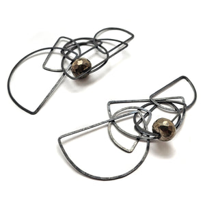 Half Tangle Pyrite Earrings-Earrings-Heather Guidero-Pistachios