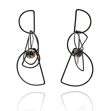 Half Tangle Pyrite Earrings
