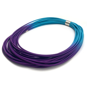 Hand Dyed Blue and Purple Coil Necklace-Necklaces-Gilly Langton-Pistachios
