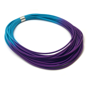 Hand Dyed Blue and Purple Coil Necklace-Necklaces-Gilly Langton-Pistachios