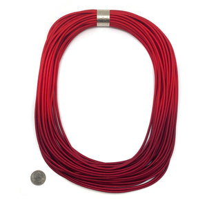 Hand Dyed Red Coil Necklace-Necklaces-Gilly Langton-Pistachios