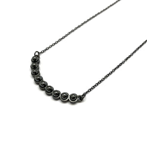 Hematite Arc Necklace-Necklaces-Elisa Bongfeldt-Pistachios