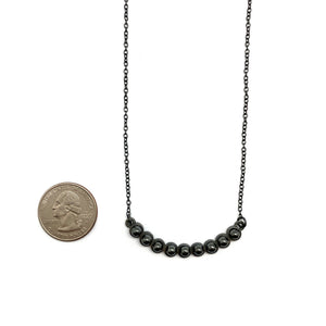 Hematite Arc Necklace-Necklaces-Elisa Bongfeldt-Pistachios