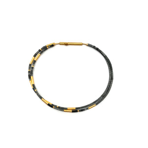 Hematite and Gold Vermeil Bracelet-Bracelets-Bernd Wolf-Pistachios