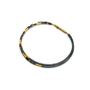 Hematite and Gold Vermeil Bracelet-Bracelets-Bernd Wolf-Pistachios
