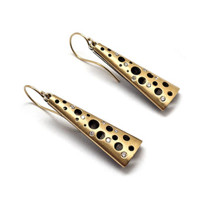 Hollow Gold and Black Earrings-Earrings-Dana Bronfman-Pistachios