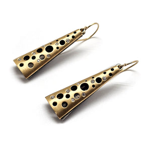 Hollow Gold and Black Earrings-Earrings-Dana Bronfman-Pistachios