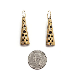 Hollow Gold and Black Earrings-Earrings-Dana Bronfman-Pistachios