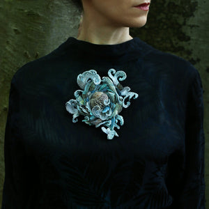 House in the Blues Brooch-Pins-Carina Shoshtary-Pistachios