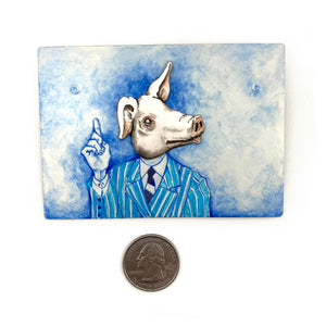 I Know I’m A Pig Brooch-Pins-Esteban Erosky-Pistachios