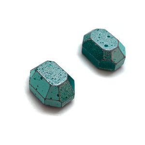 3D Blue Gem Studs-Earrings-Eva Burton-Pistachios