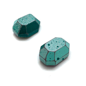 3D Blue Gem Studs-Earrings-Eva Burton-Pistachios