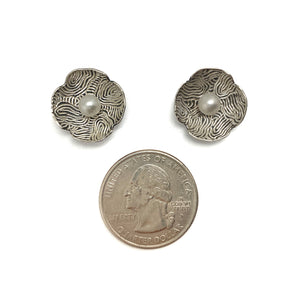 Etched Pearl Studs