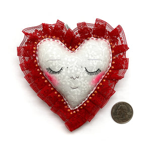 White Heart Brooch-Pins-Jillian Vang-Pistachios