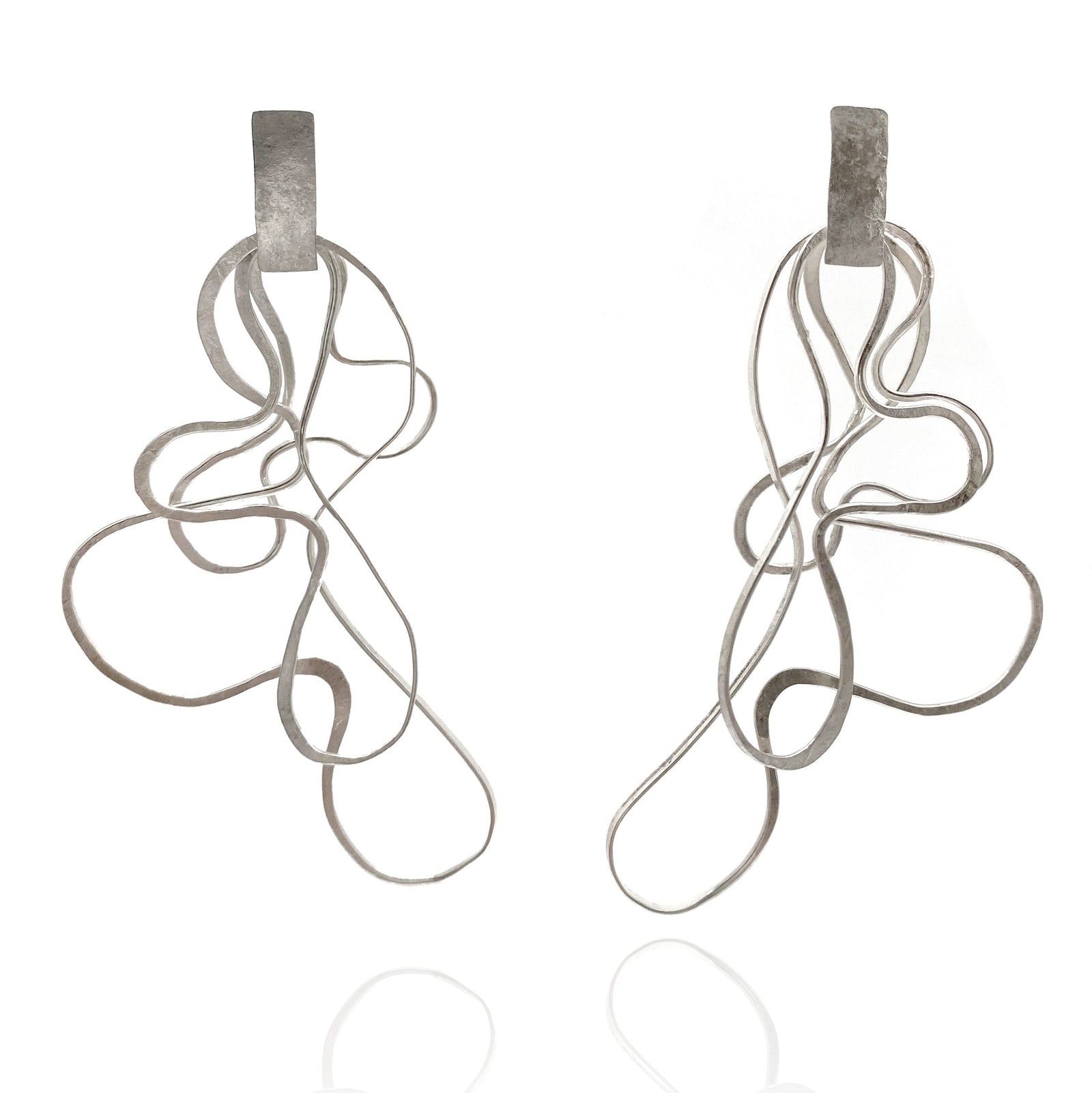 Sterling Silver Organic Earrings - Pistachios
