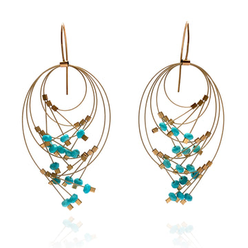 Turquoise and Nylon Earrings
