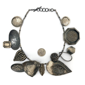 Sculptural 'Stone' Statement Necklace - Pistachios
