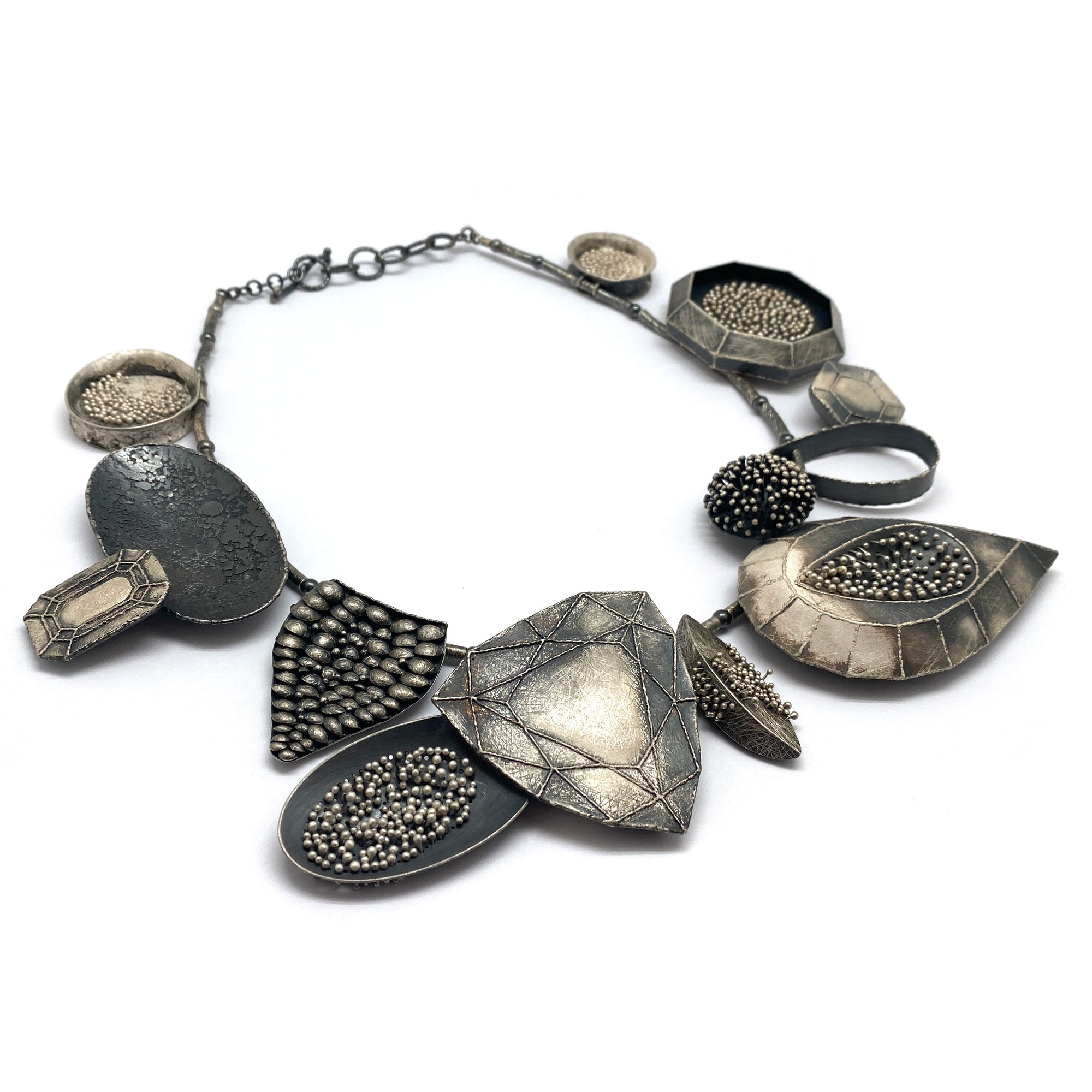 Sculptural 'Stone' Statement Necklace - Pistachios