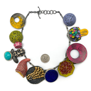 Colorful 'Stone' Statement Necklace - Pistachios