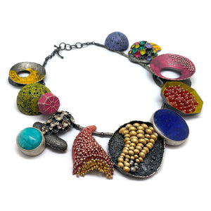 Colorful 'Stone' Statement Necklace - Pistachios