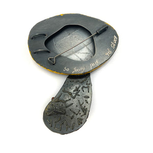 Powder Coated and Garnet Brooch - Pistachios