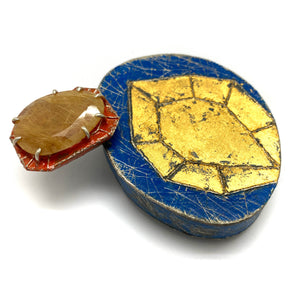 Powder Coated and Quartz Brooch - Pistachios