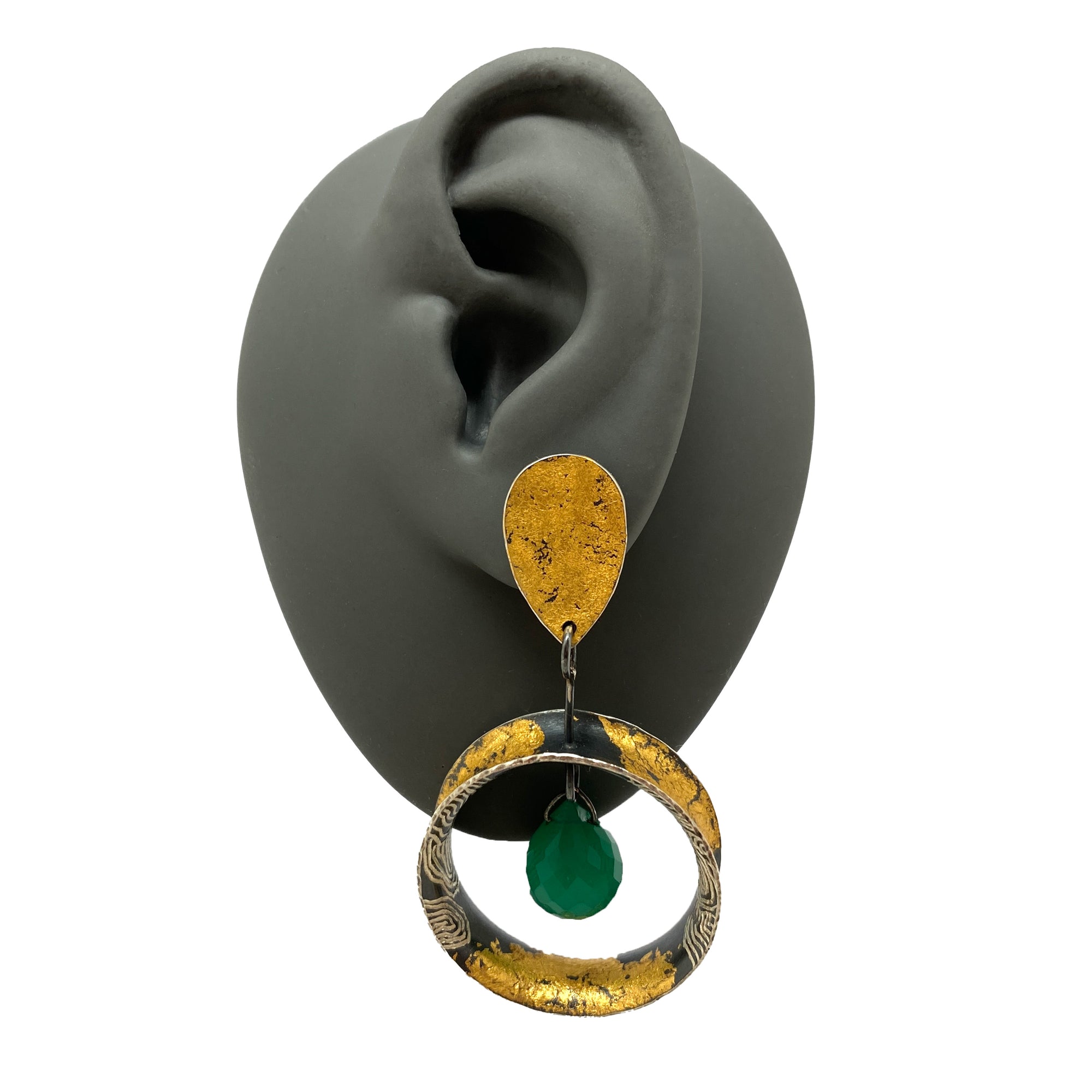 Green Onyx Drop Earrings - Pistachios