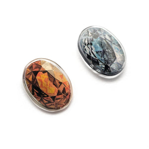 Illustrated Carnelian and Topaz Studs