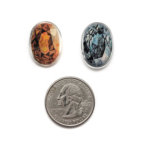 Illustrated Carnelian and Topaz Studs