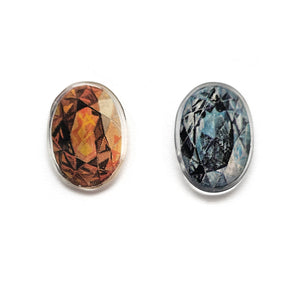 Illustrated Carnelian and Topaz Studs