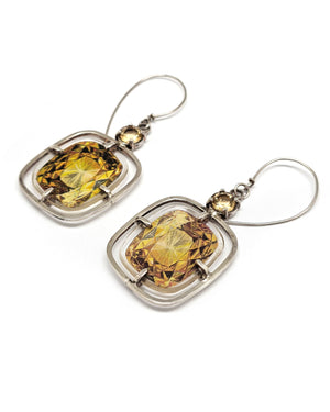 Illustrated Citrine Earrings-Earrings-Joanna Manousis-Pistachios