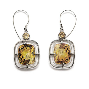 Illustrated Citrine Earrings-Earrings-Joanna Manousis-Pistachios